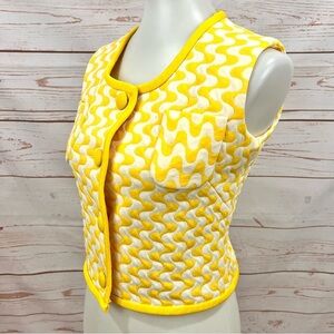 Vintage Retro 60’s Psychedelic Mod Print Quilted Vest